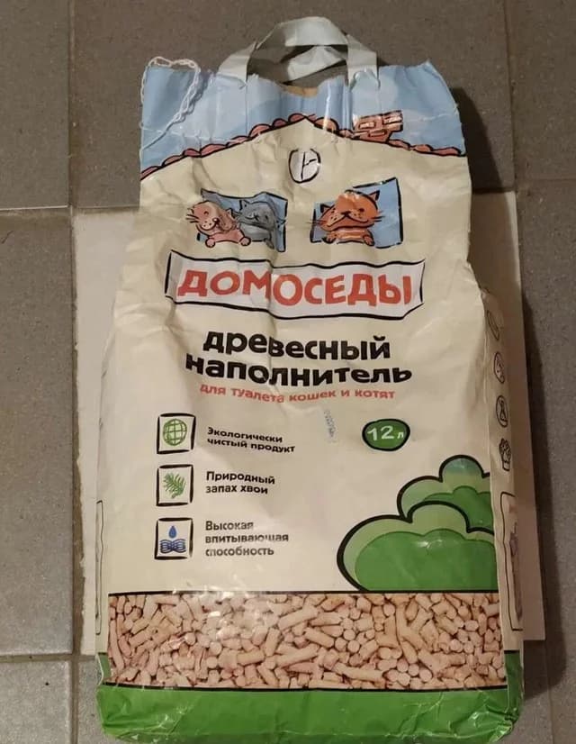 Drevesnyy napolnitel dlya koshachego tualeta, 12l/5 (Древесный наполнитель для кошачьего туалета, 12, Mixed Breed (Kotyata Darom)