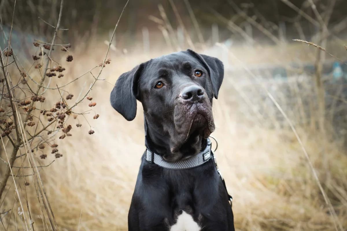 Nisha, schwarz female senior Cane Corso for adoption at Berner Tierzentrum