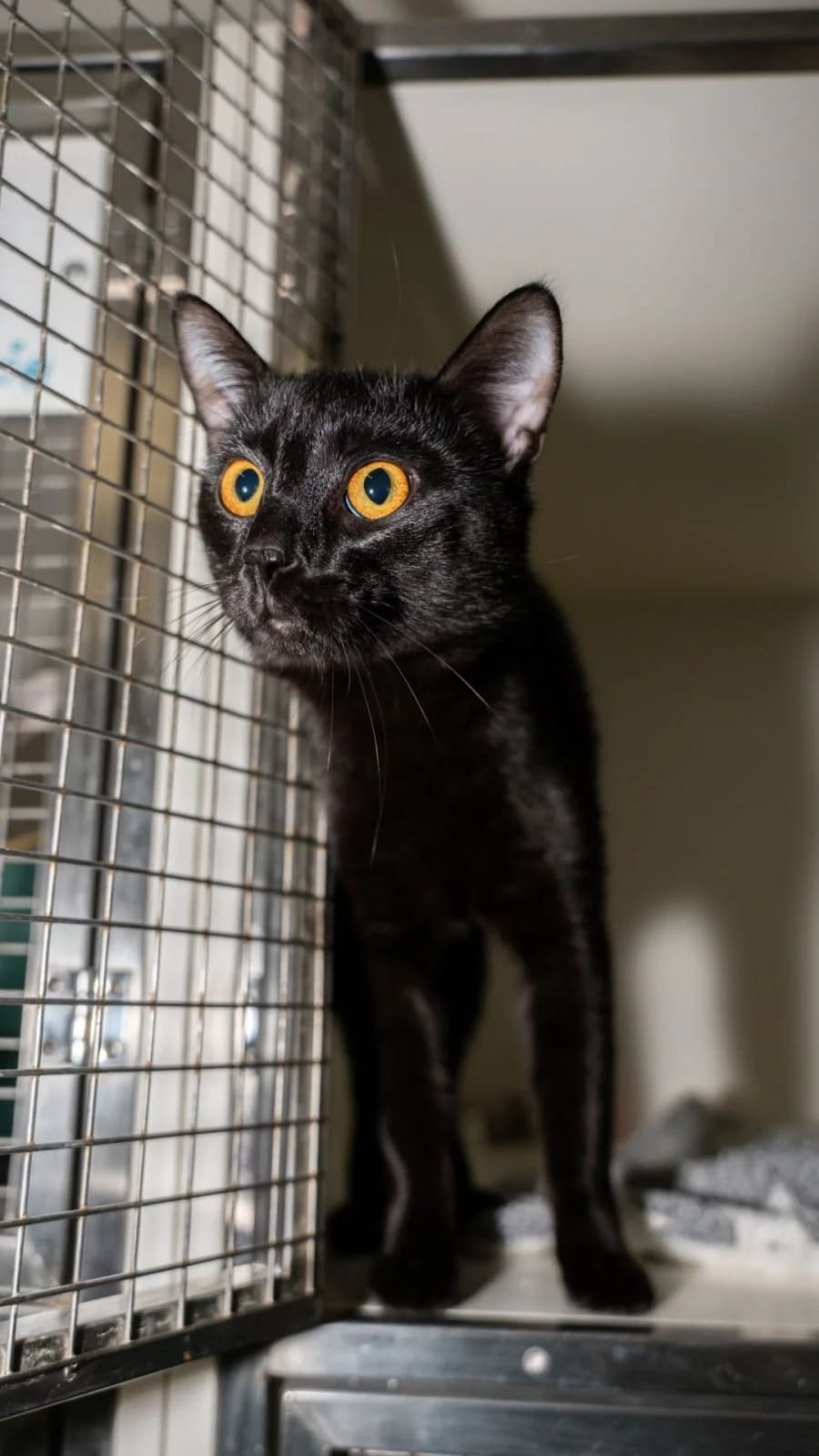 Kočky k adopci, černá male mixed breed for adoption at AniDef Žim, Žim — photo 3 of 4