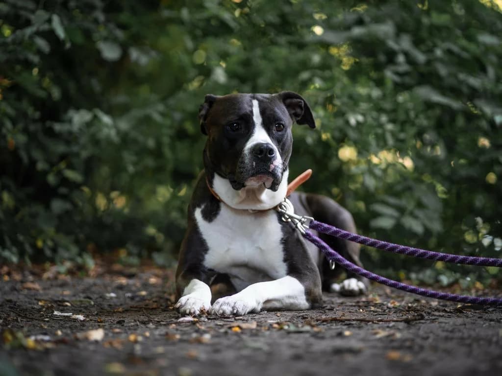 Khalessi, schwarz-weiß female 4yo Staffordshire Bull Terrier for adoption at Tierheim Hamburg, Hamburg