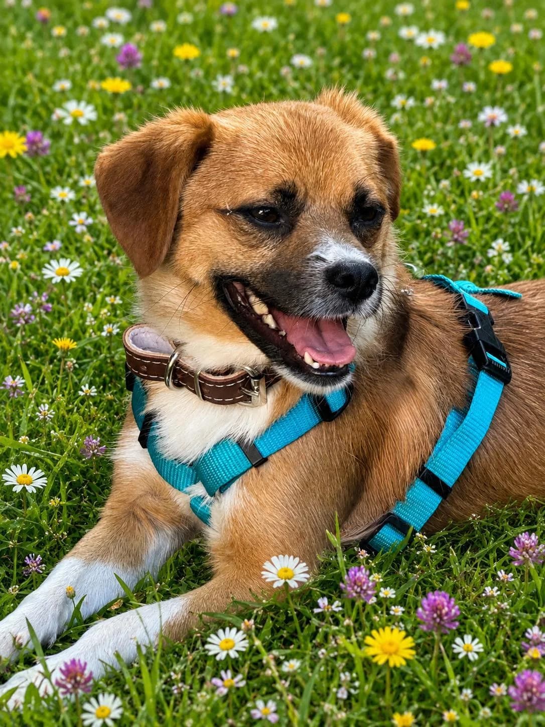 Pino, braun/weiß male young Mixed Breed for adoption at Waisenhunde e.V., Wöllstadt