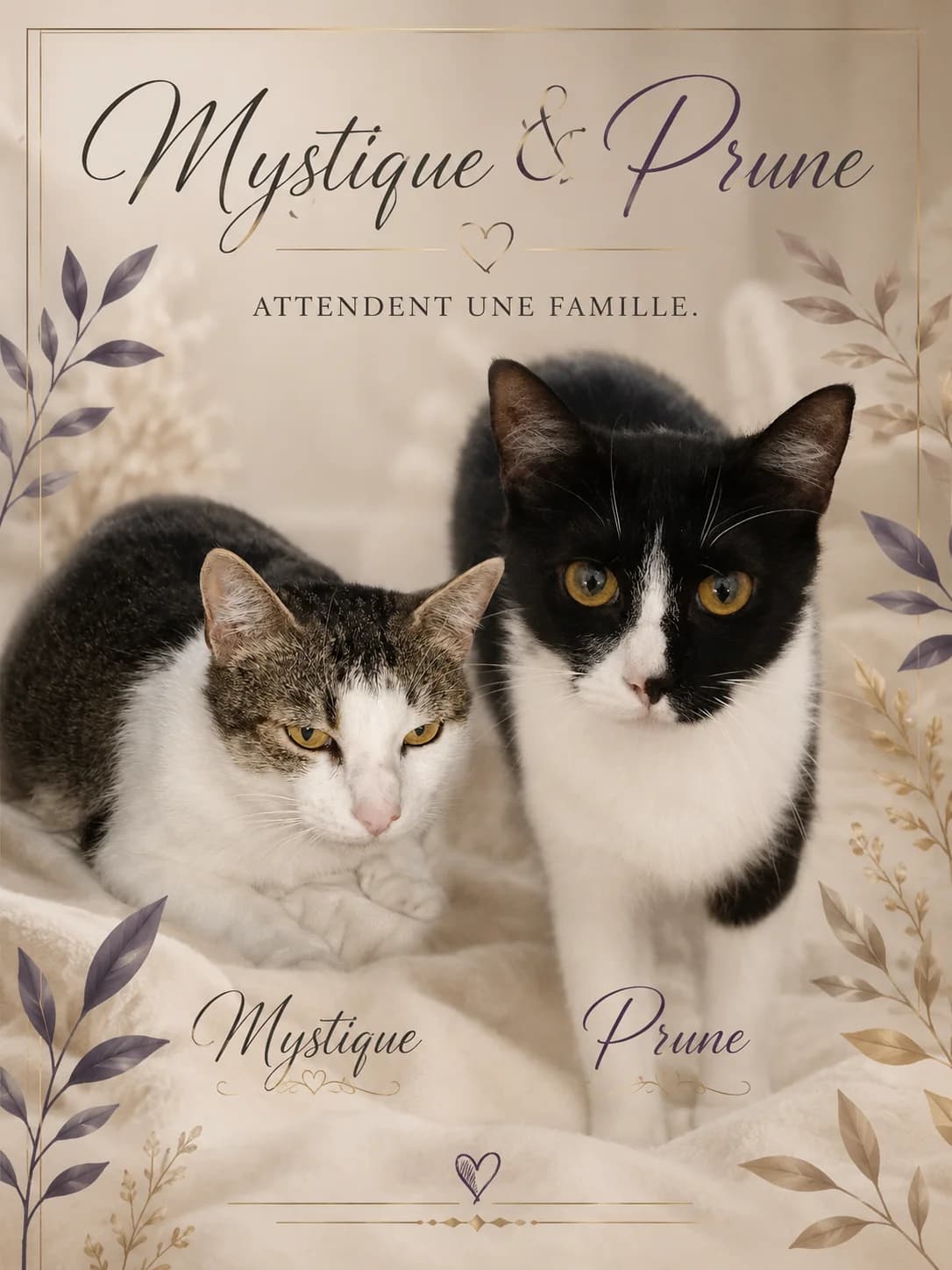 Mystique et Prune, female young European Shorthair for adoption at ADAP (Pyrénées-Atlantiques), Pau