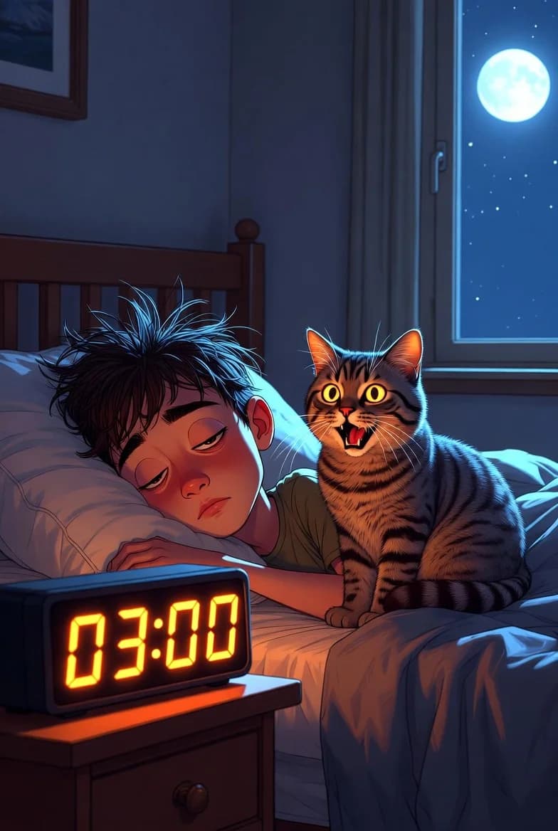 Pourquoi mon chat miaule surtout la nuit ?,  Mixed Breed for adoption at L, Plessé