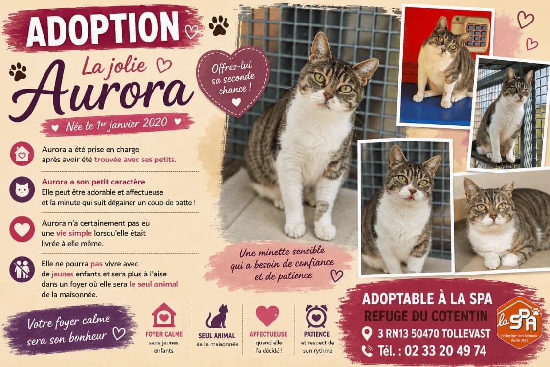 AURORA ( Réservée), female 6yo mixed breed for adoption at SPA Cherbourg (Cotentin), Cherbourg
