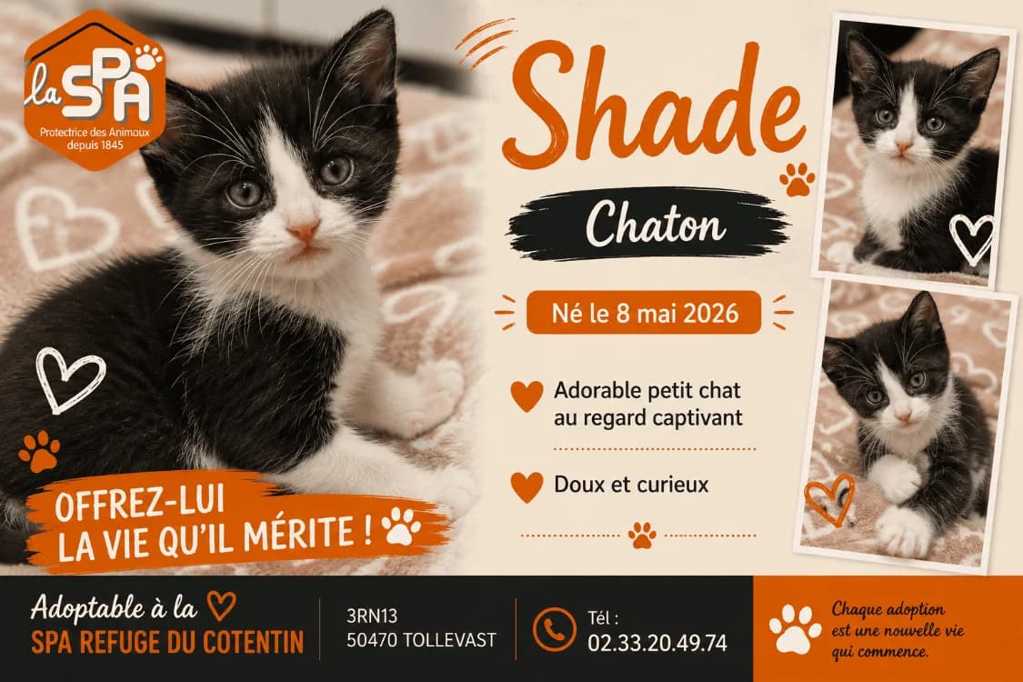 SHADE, male Mixed Breed for adoption at SPA Cherbourg (Cotentin), Cherbourg