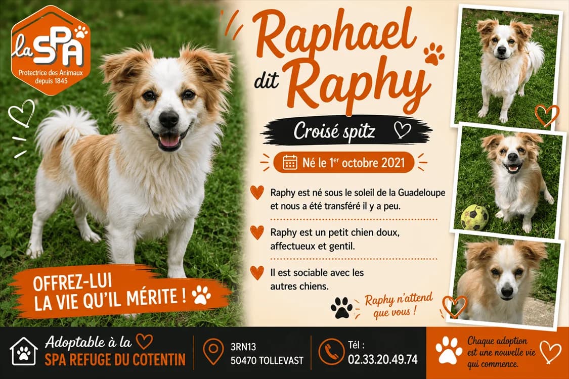 RAPHAEL, male 4yo Mixed Breed for adoption at SPA Cherbourg (Cotentin), Cherbourg