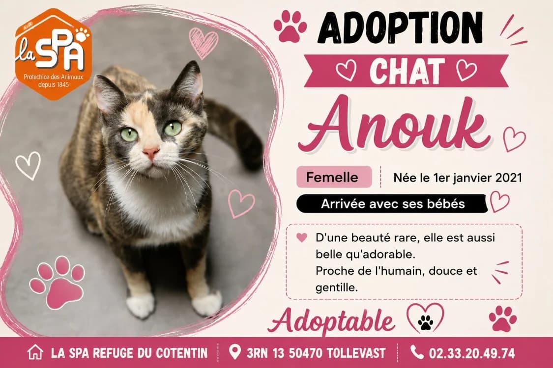 ANOUK (Réservée), female 5yo Mixed Breed for adoption at SPA Cherbourg (Cotentin), Cherbourg