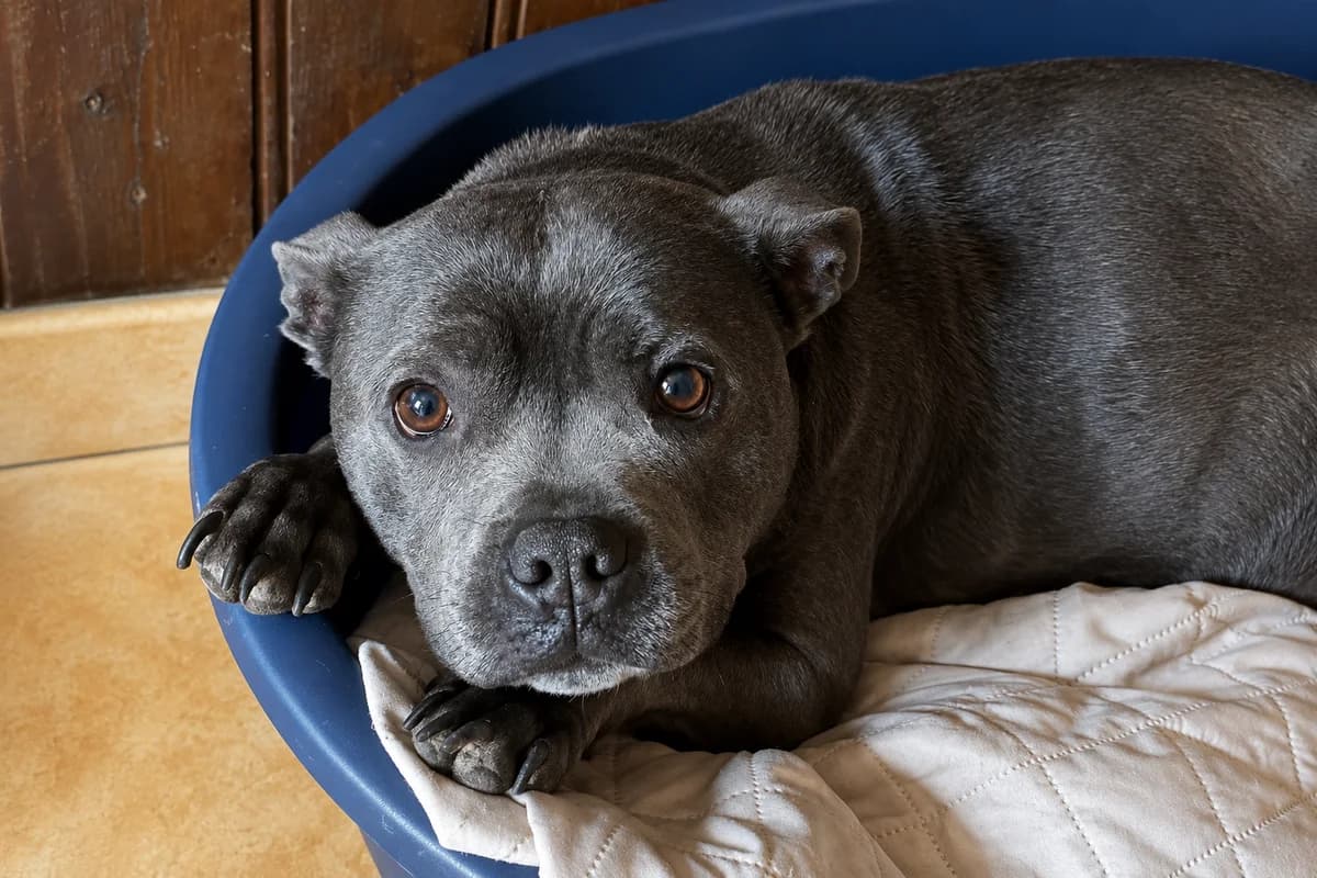 Scarlett,  Staffordshire Bull Terrier for adoption at SPA (SVPA)
