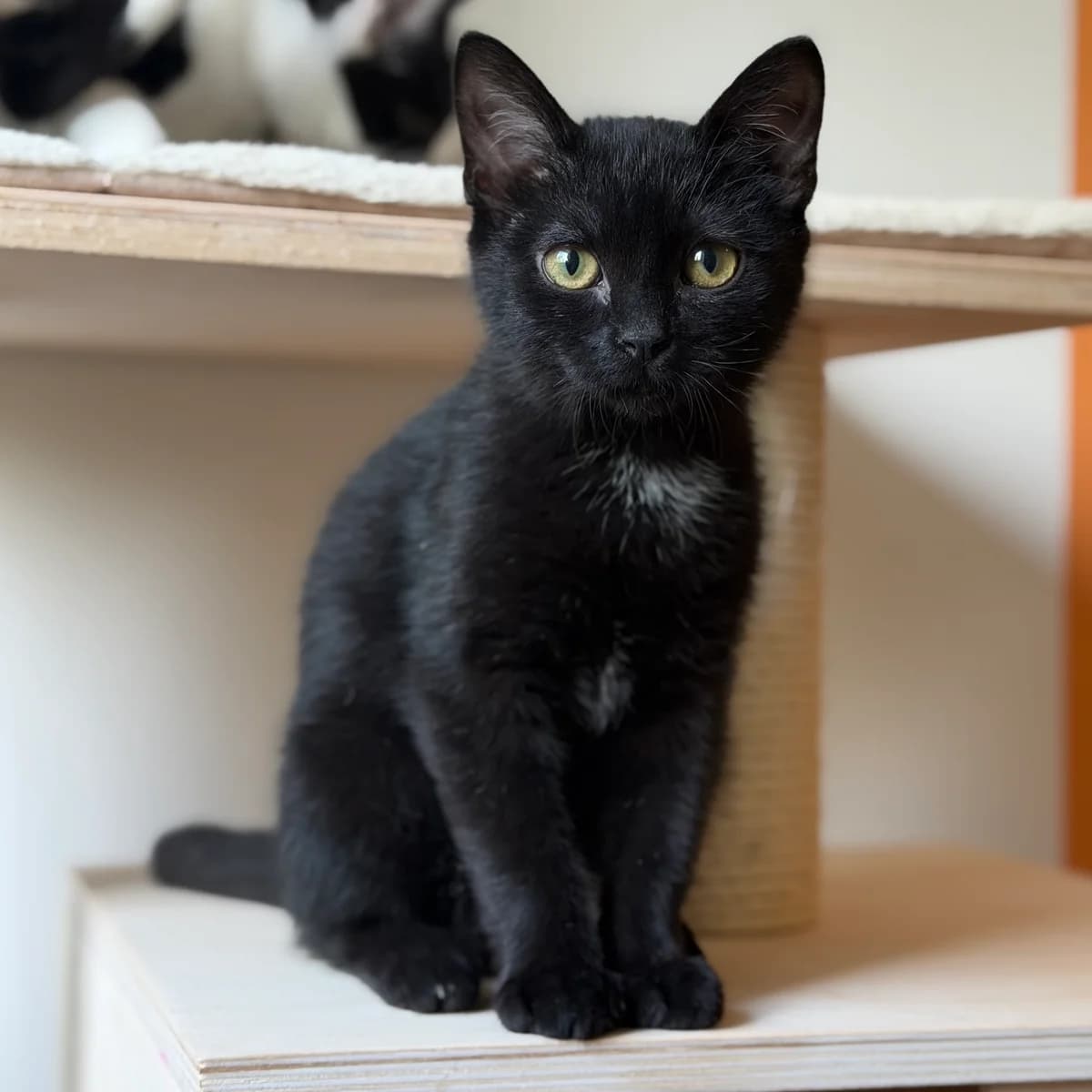 Adoptiepagina, zwart female puppy European Shorthair for adoption at ROZE Eindhoven