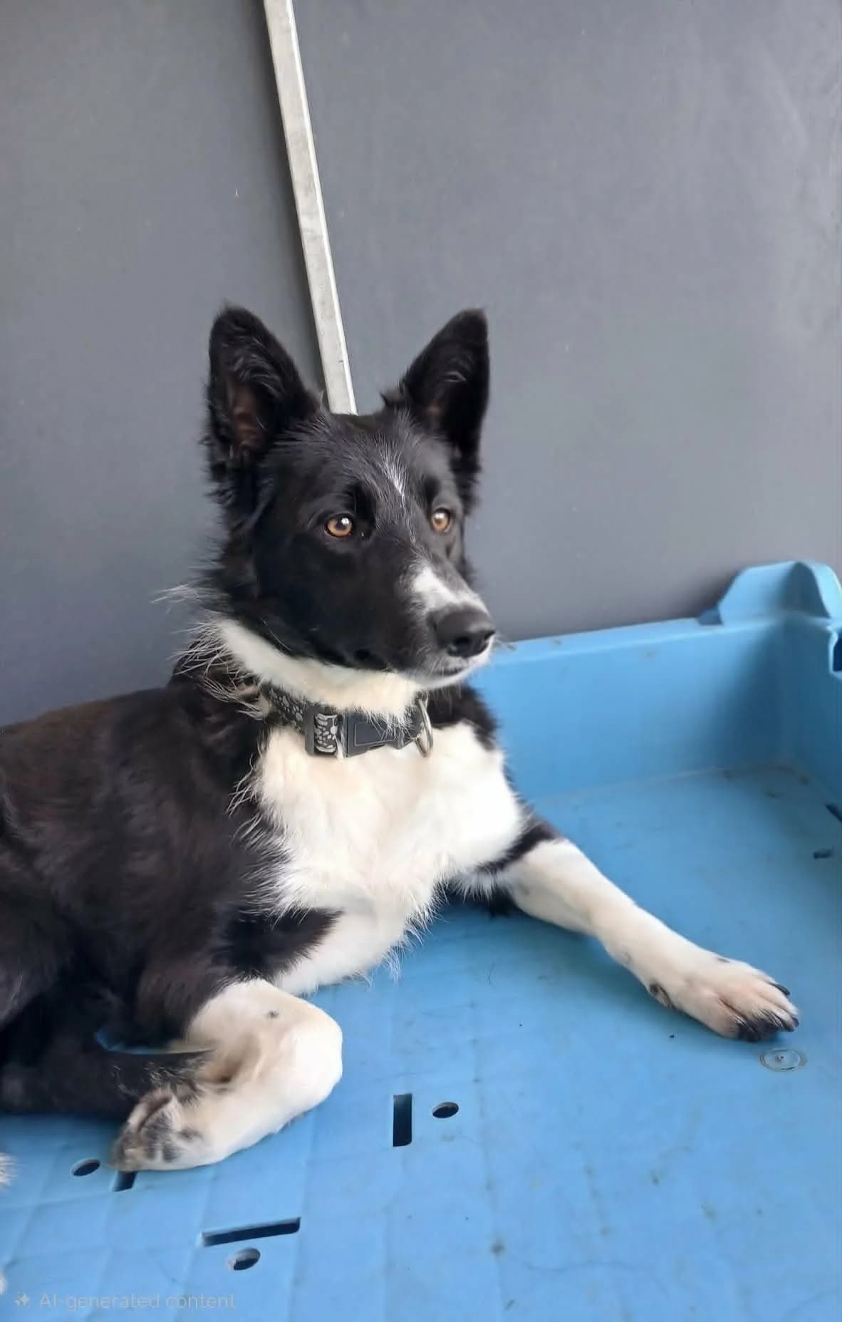 Una, female young Border Collie for adoption at Hundar Utan Hem, Stockholm