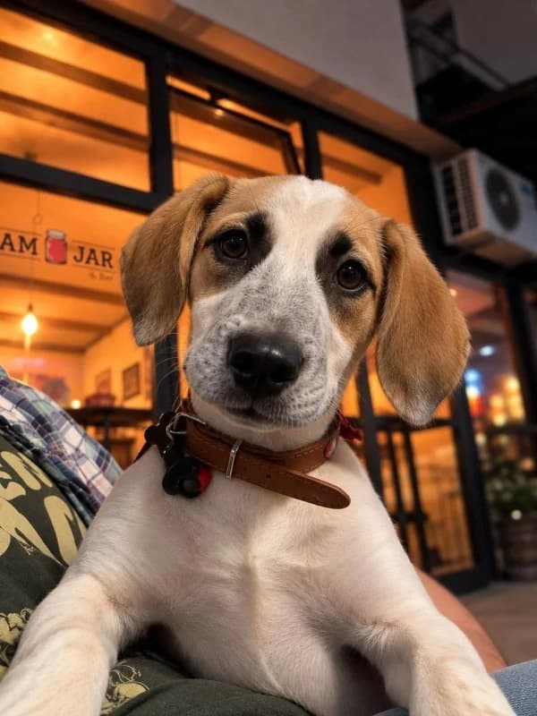 Ellie, white and tan female 4yo Mixed Breed for adoption at Hope VMS / Elaines Dogs, Bosnia