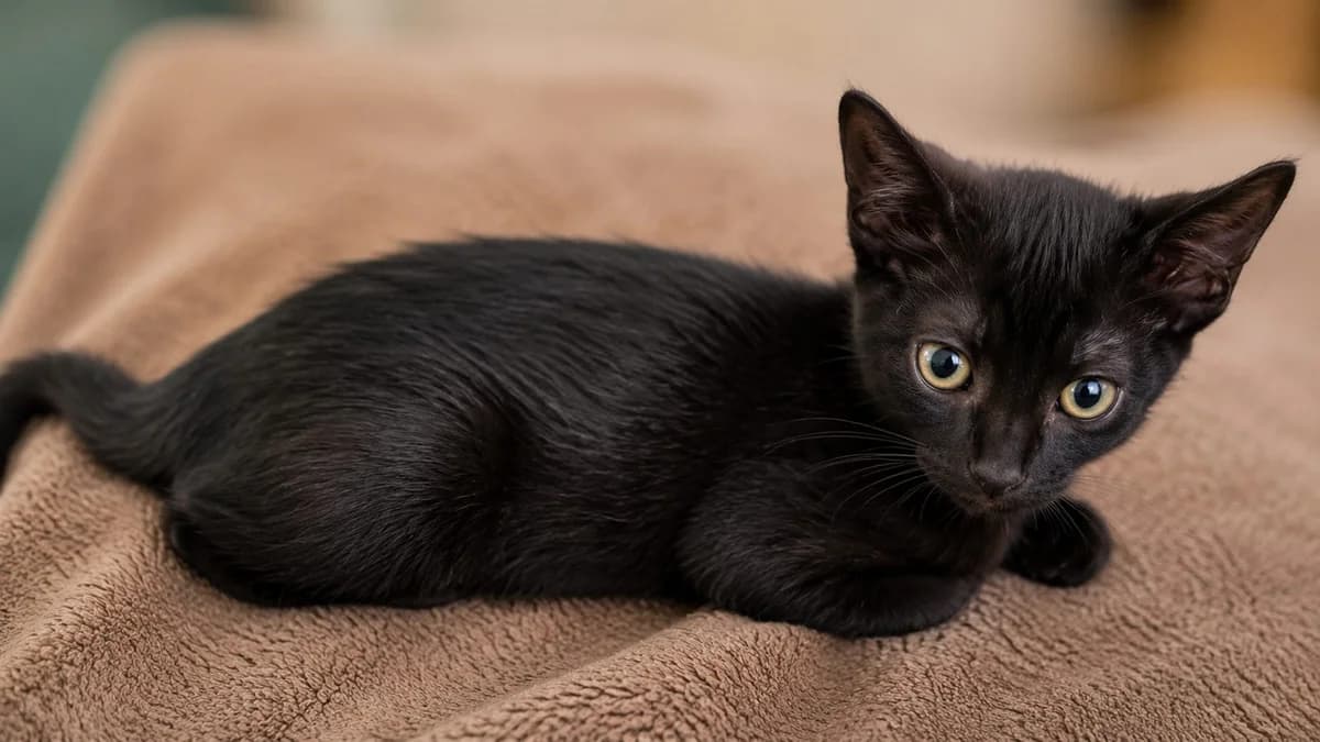 Cosmo, zwart male puppy European Shorthair for adoption at Dierenasiel De Knuffelpootjes, Menen