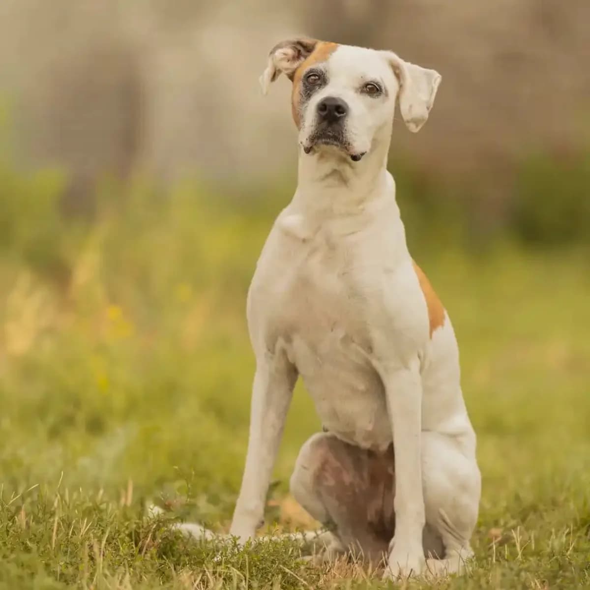 Andy, female senior American Staffordshire Terrier for adoption at SPA La Louvière, Louviere