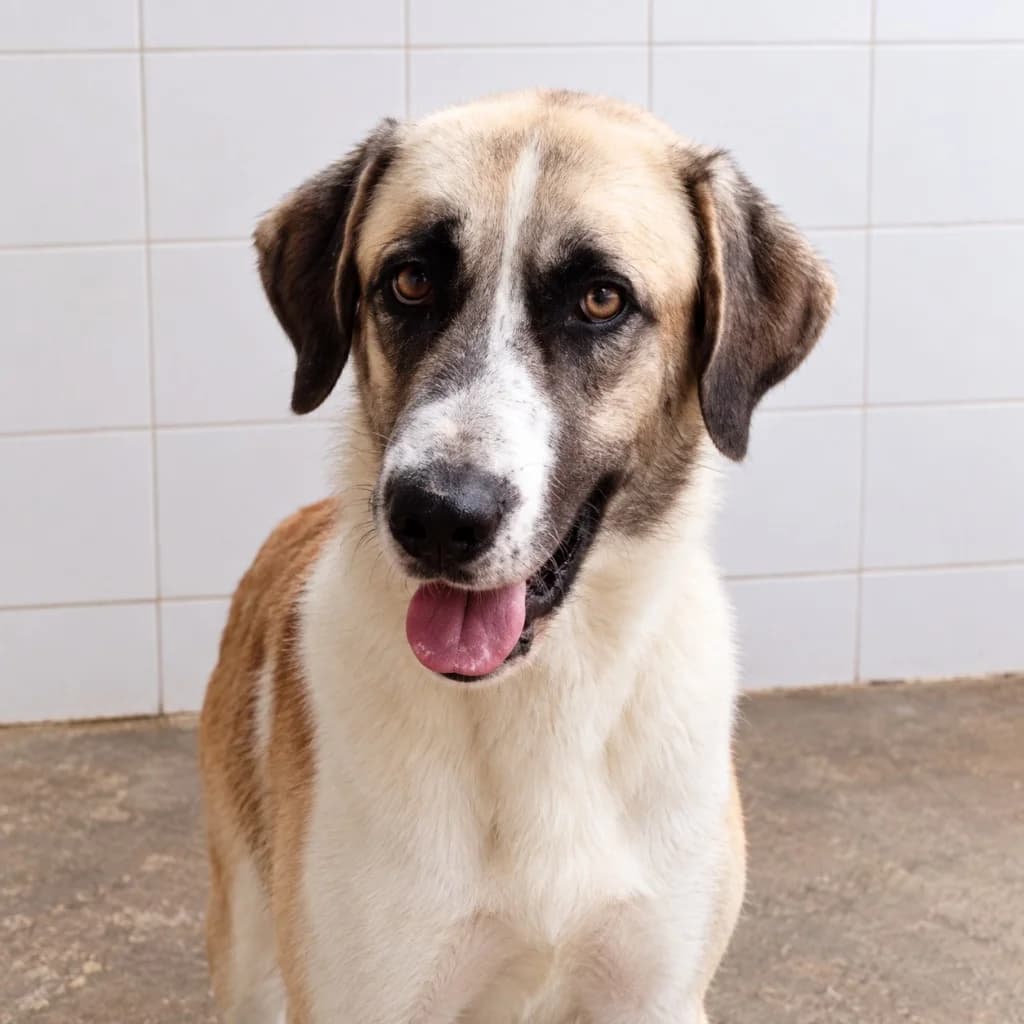 Trino, Blanco y canela male 5yo Spanish Mastiff for adoption at APASA Xabia, Xabia