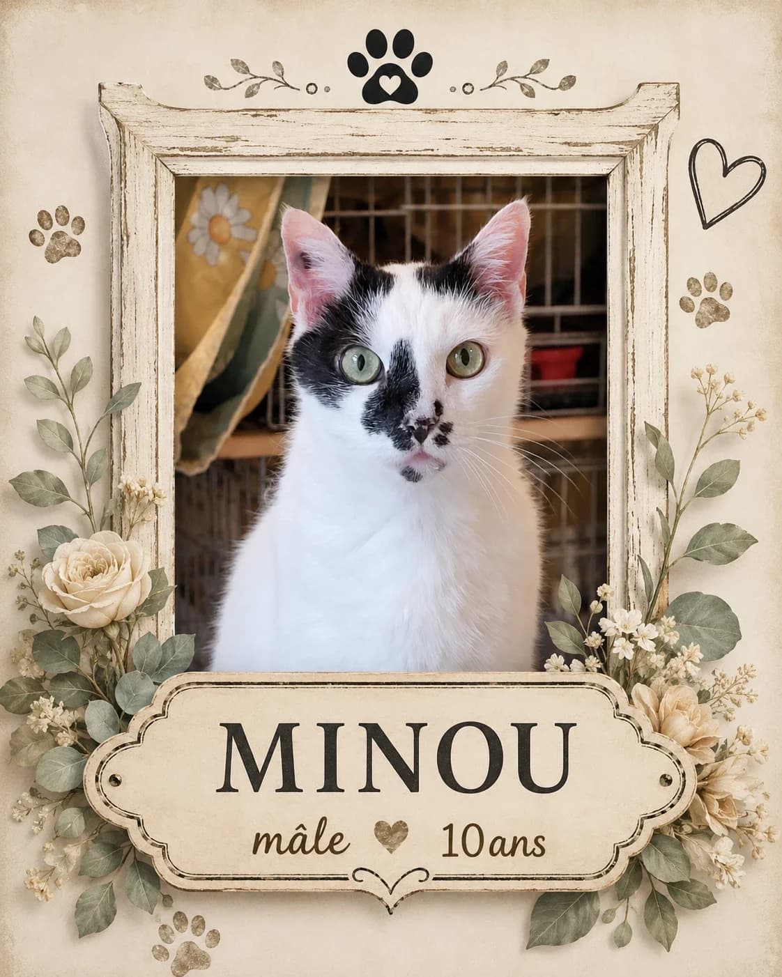 BRAD, gris et blanc male senior Mixed Breed for adoption at Chiens Chats & Compagnie (Nantes), Nantes