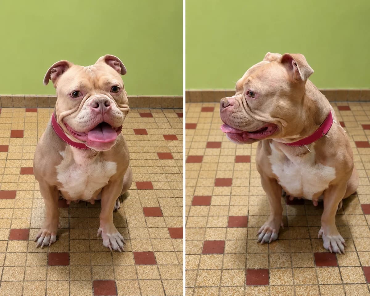 TIYANA surnommée TITI, female 3yo American Bully for adoption at Refuge Angoumois, Angoulême