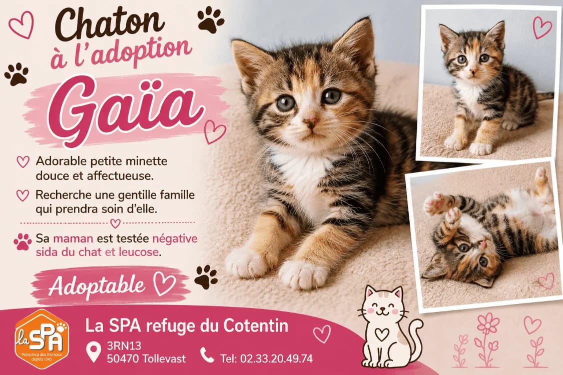 GAIA réservée, female Mixed Breed for adoption at SPA Cherbourg (Cotentin), Cherbourg