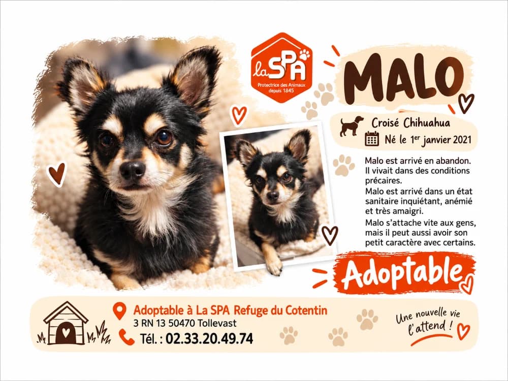 MALO, male 5yo Mixed Breed for adoption at SPA Cherbourg (Cotentin), Cherbourg
