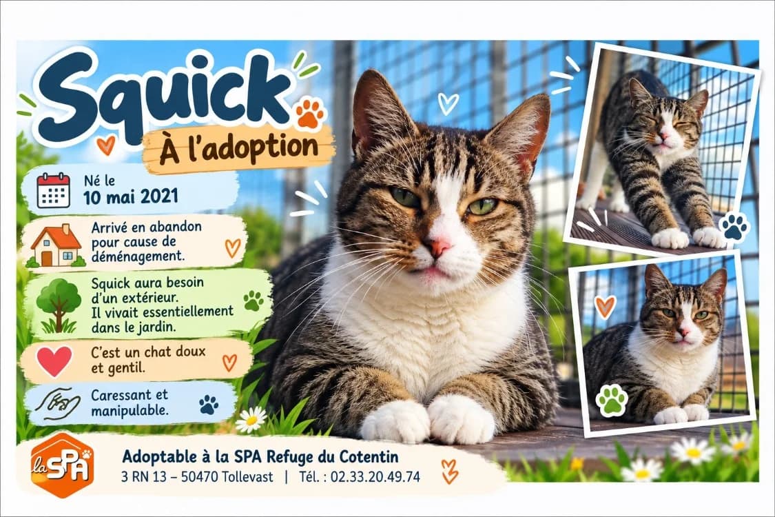 Squick, male 5yo Mixed Breed for adoption at SPA Cherbourg (Cotentin), Cherbourg
