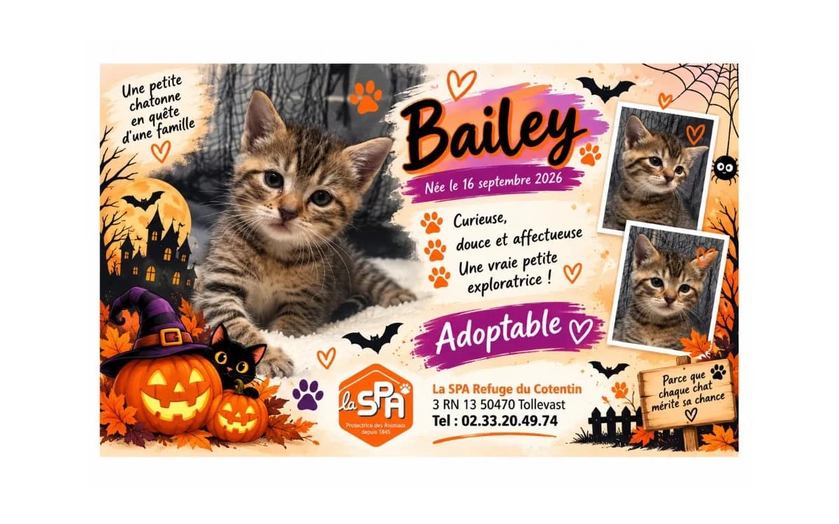 Bailey, female Mixed Breed for adoption at SPA Cherbourg (Cotentin), Cherbourg