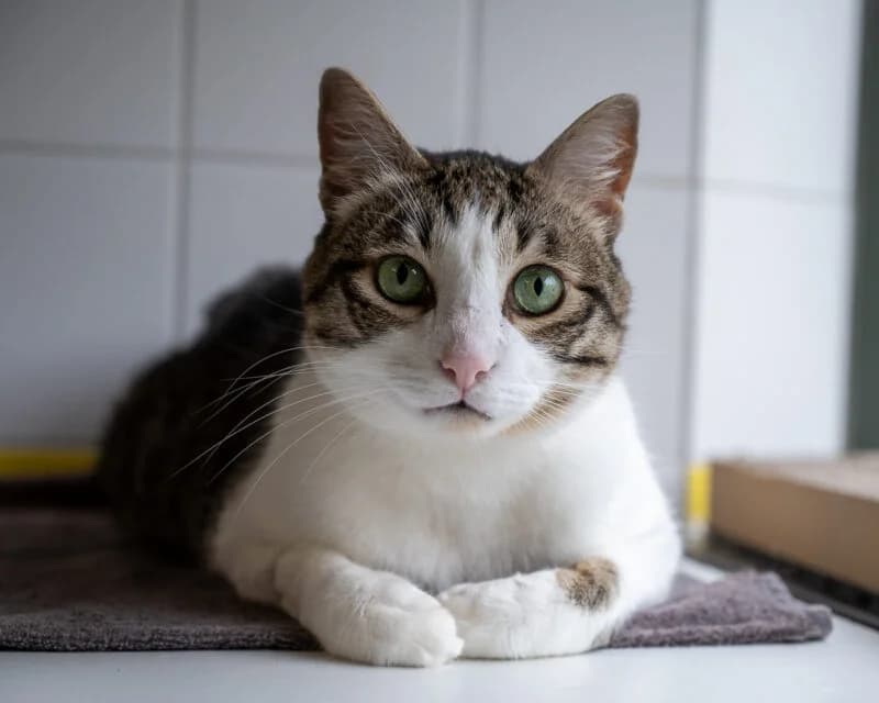 Shugy, Grijs-wit male senior European Shorthair for adoption at DOA Dierenasiel Amsterdam, Amsterdam